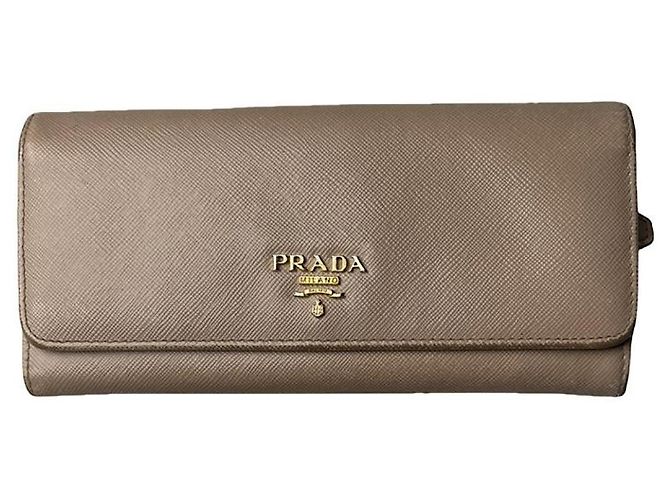 Prada Gold Leather Wallet Golden