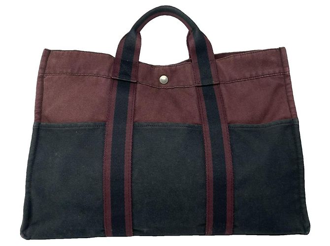 Borsa a mano in cotone nero Hermès