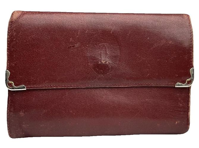 Cartera de cuero patentado burdeos de Cartier