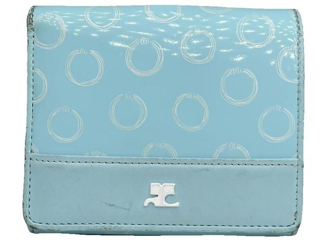 Courreges Courrèges Türkis Lackleder Geldbörse