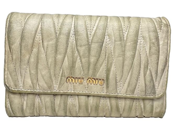 Miu Miu White Leather Wallet