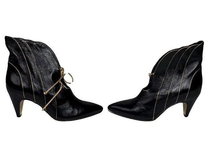 Bota de cuero negro Emilio Pucci