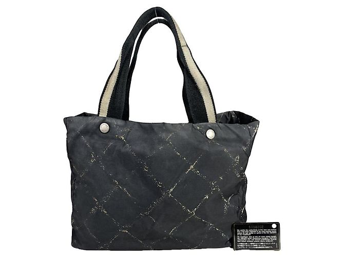 Schwarze Polyester-Handtasche Chanel Cambon