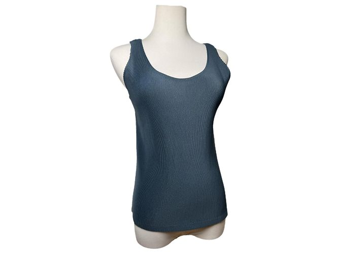 Pleats Please Navy Polyester Top Navy blue