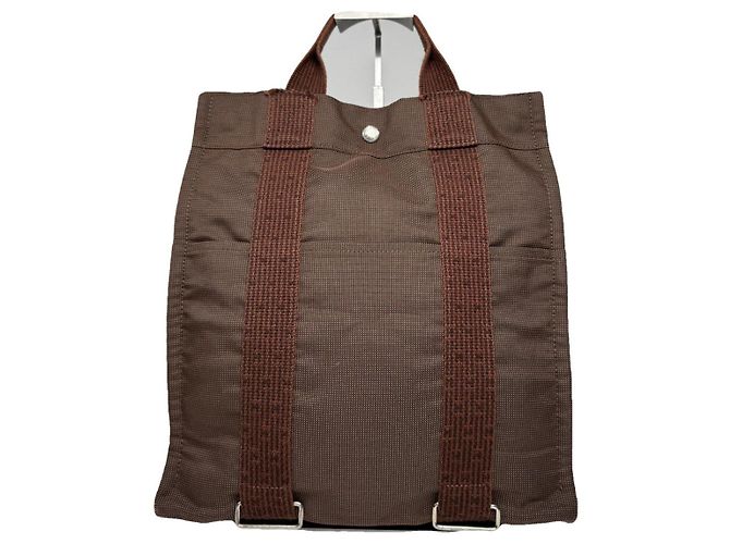 Hermès braune Polyester-Handtasche