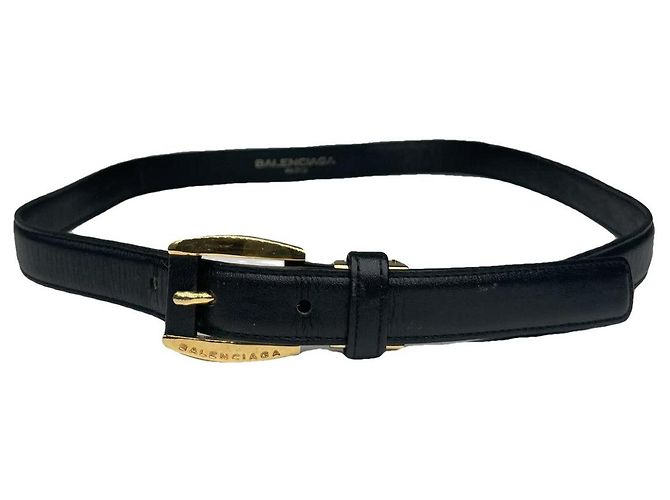 Balenciaga Black Leather Belt