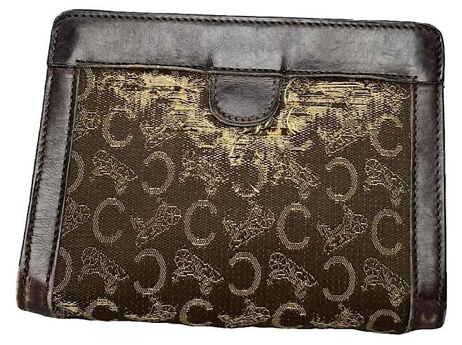 Triomphe Céline Bolso de mano de algodón marrón Celine Castaño