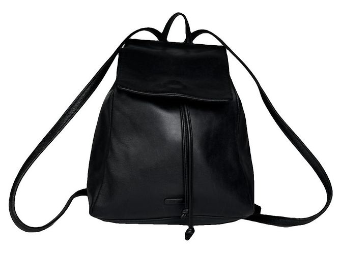 Issey Miyake Black Leather Backpack