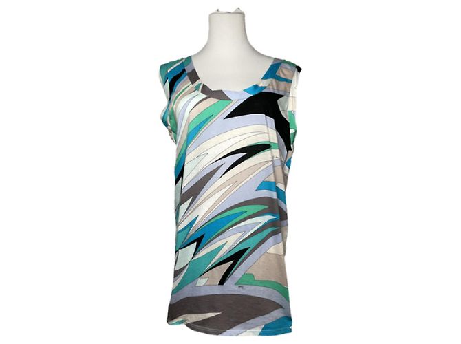 Top de algodão azul Emilio Pucci