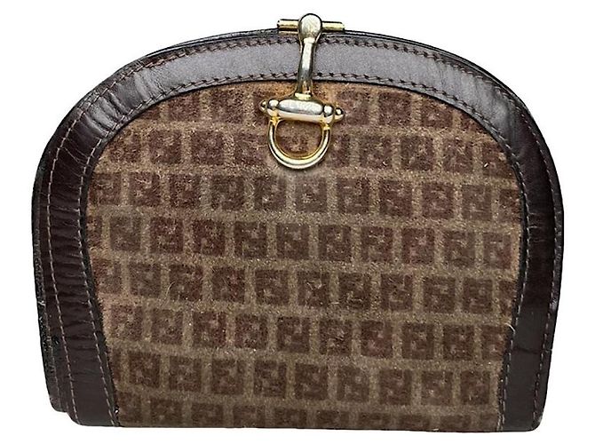 Fendi Baguette Brown Wool Wallet