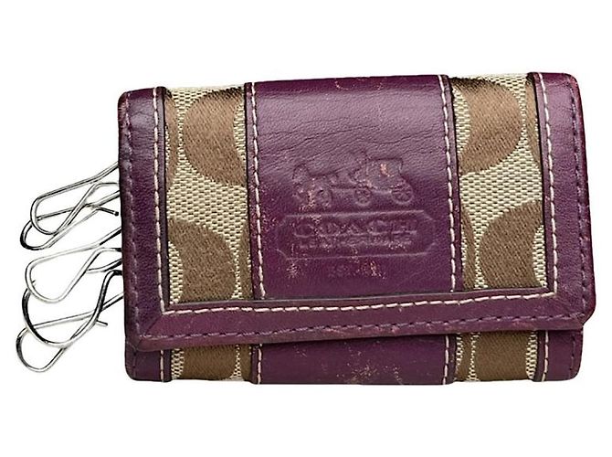 Bolsa de couro roxa Coach Roxo