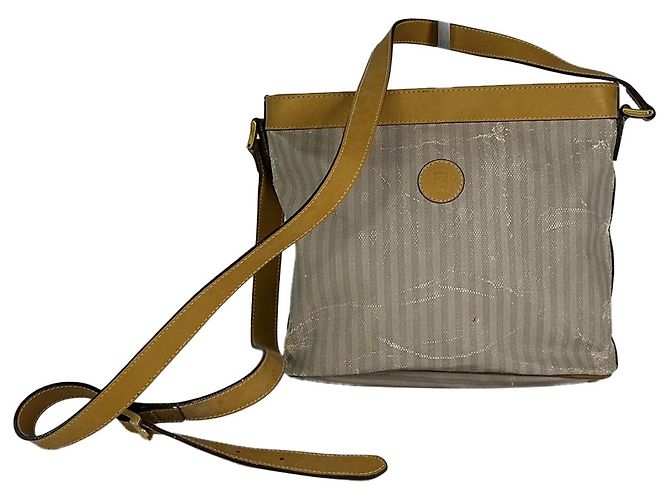 Bolso de mano de algodón gris Fendi Baguette
