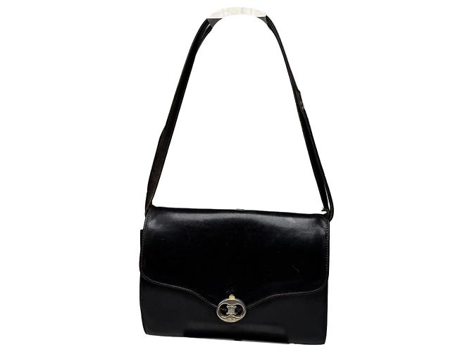 Céline Celine Triomphe schwarze Lederhandtasche