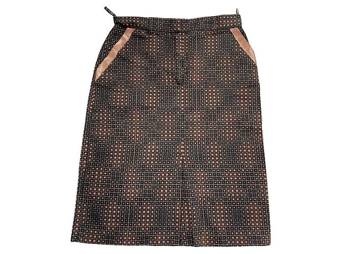 Falda de algodón marrón Fendi Castaño 