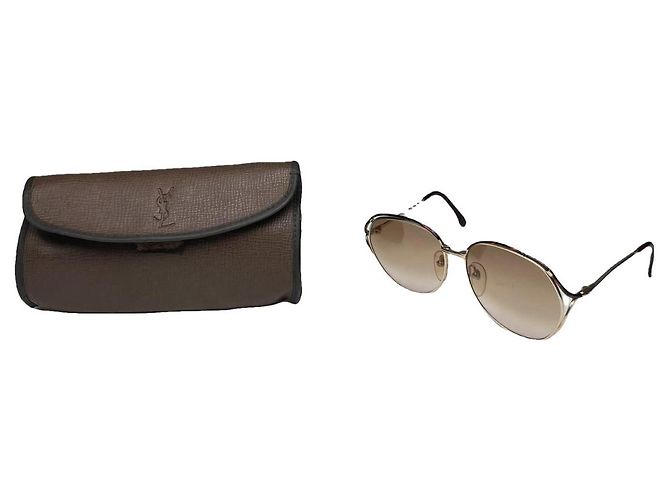Gafas de sol de plástico beige Saint Laurent