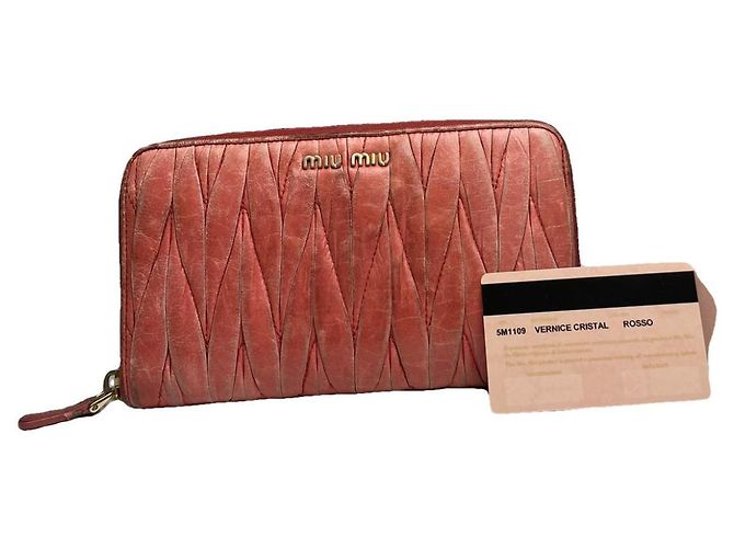 Miu Miu Red Leather Wallet