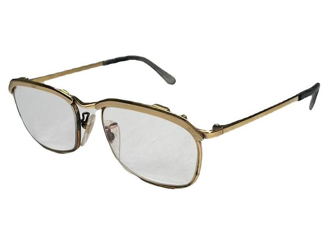 Autre Marque Gafas de sol de metal dorado sin firma