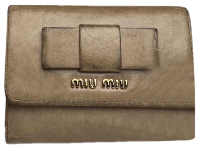 Miu Miu Camel Leather Wallet