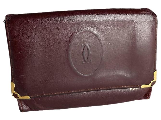 Bolso de cuero burdeos Cartier