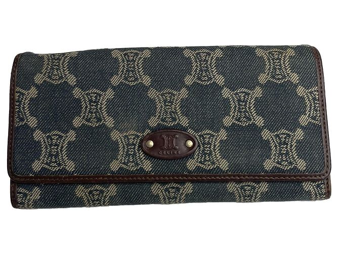 Céline Celine Triomphe Blue Denim - Jeans Wallet