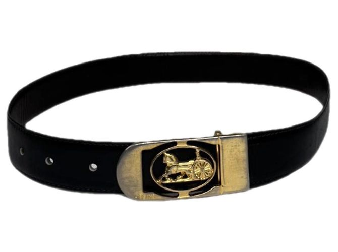 Céline Celine Black Leather Belt