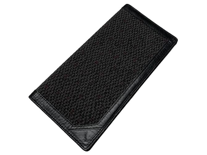 Pochette en cuir noir Yves Saint Laurent 