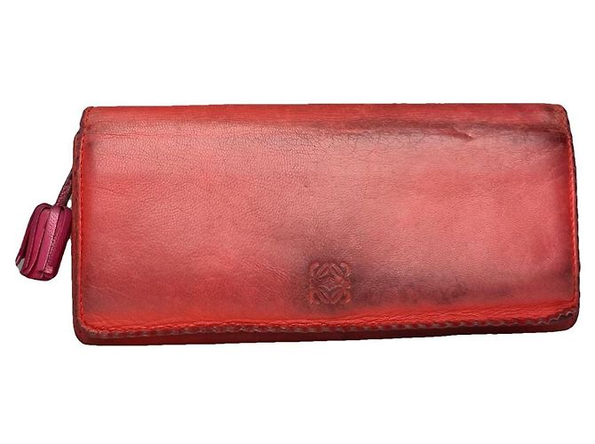 Loewe Puzzle Red Leather Wallet