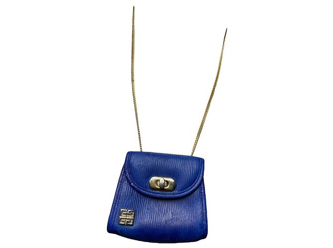 Bolsa de mão mini Pocket de couro azul da Givenchy
