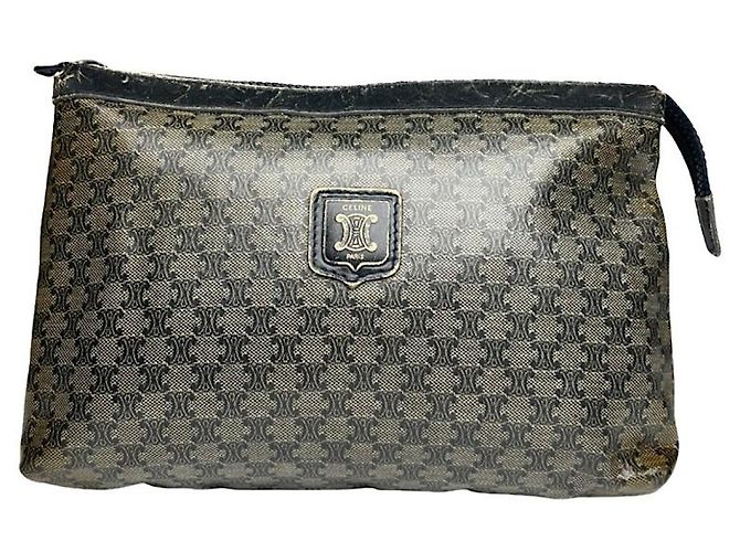 Céline Celine Trotteur Grey Leather Clutch Bag