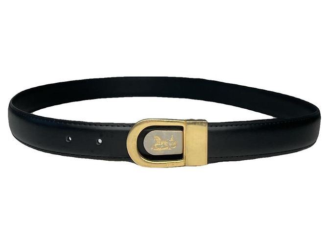 Céline Celine Triomphe schwarze Leder-Gürtel