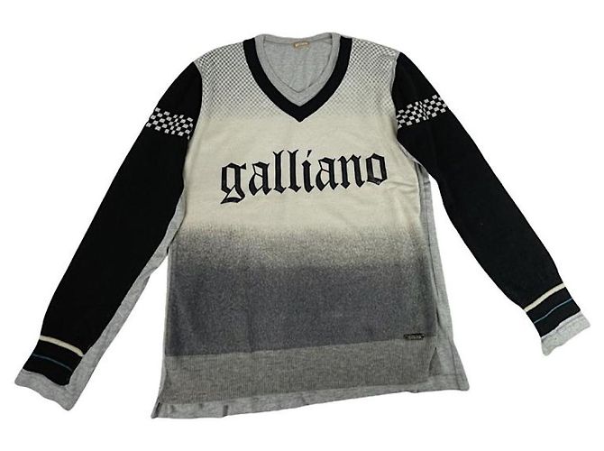 Galliano mehrfarbiger Wollstrick und Sweatshirt