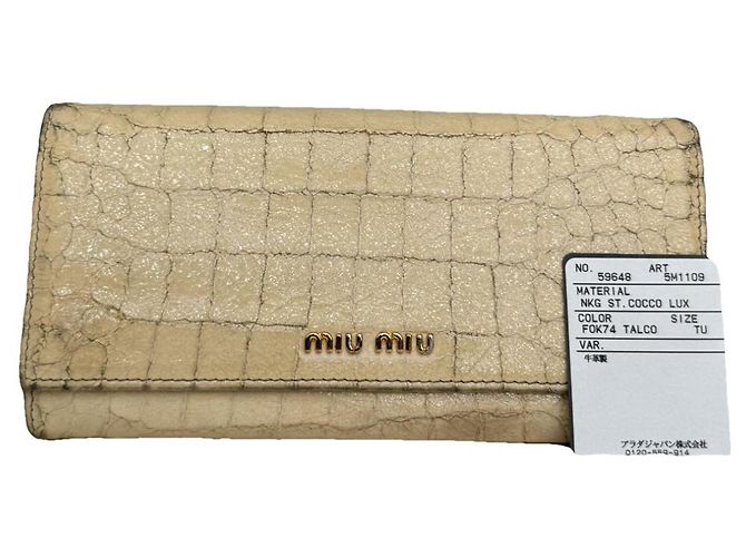 Cartera de cuero blanco Miu Miu