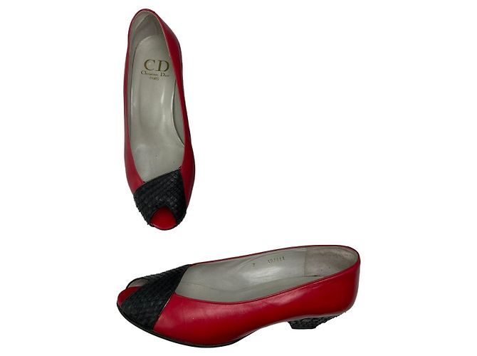 Sapatilhas de couro vermelho Dior