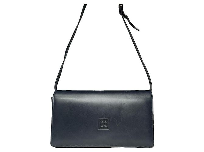 Bolsa de mão em couro patenteado azul marinho Givenchy Emblem