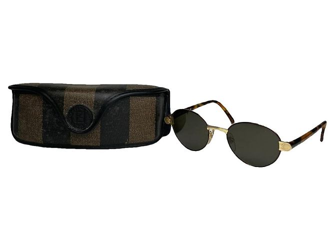 Fendi braune Metallsonnenbrille