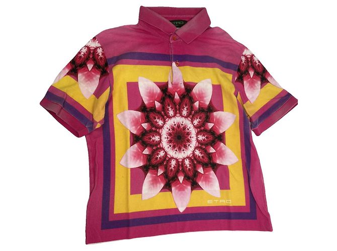 Camisa polo de algodón rosa Etro