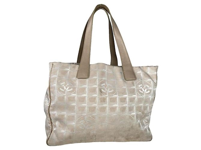 Chanel Grand Shopping Handtasche aus beigem Polyester