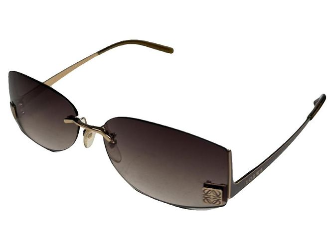 Gafas de sol de metal marrón Loewe Castaño