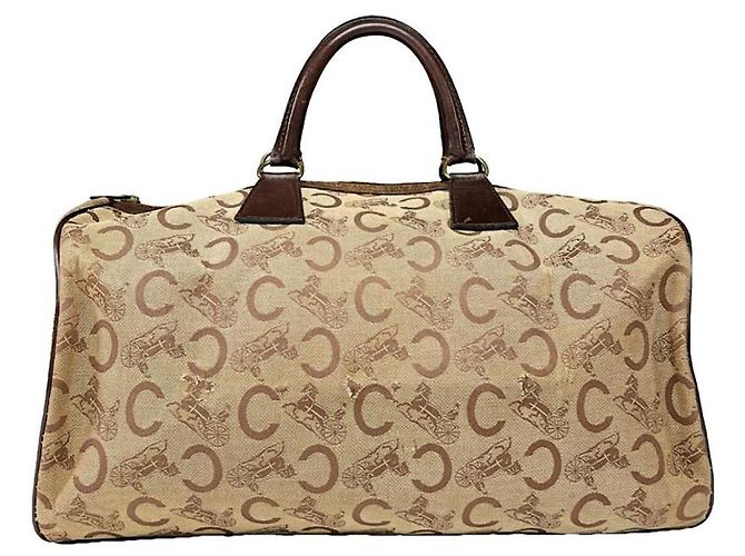 Céline Bolso de mano de cuero beige Celine SAC 16 BESACE