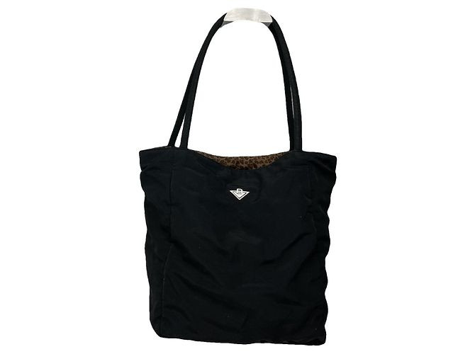 Bottega Veneta Maxi Cabat 30 Schwarze Polyester-Handtasche