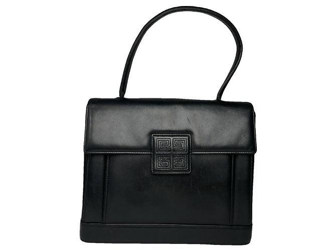 Sac à main en cuir noir Givenchy 4G