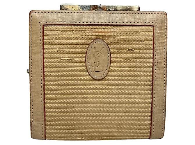 Pochette en lin beige Yves Saint Laurent 