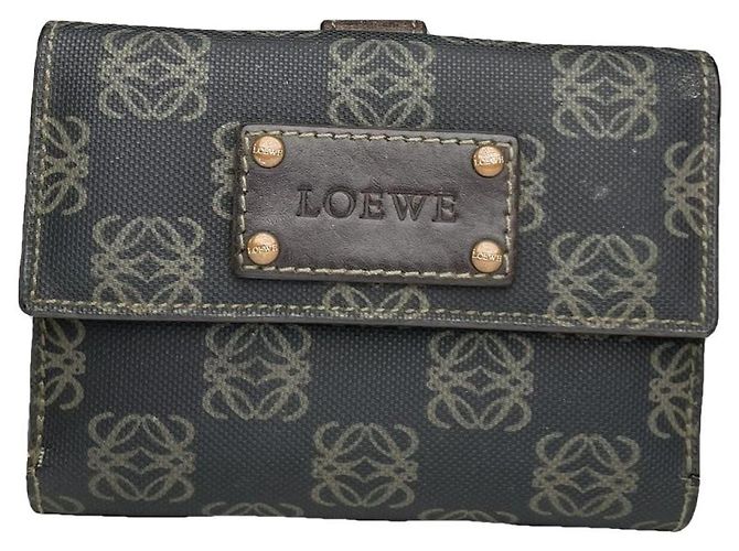 Portafoglio in pelle navy Loewe Puzzle Blu navy