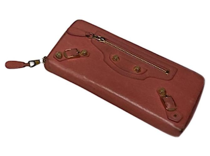 City Cartera de cuero naranja Balenciaga