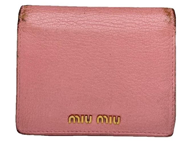 Bolsa de couro rosa Miu Miu