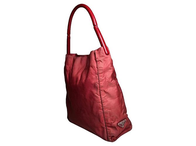Prada Cleo rote Polyester-Handtasche