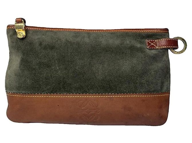Loewe Barcelona grüne Leder-Clutch