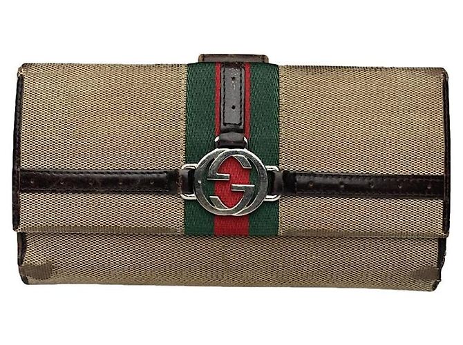 Cartera de algodón beige Gucci Marmont
