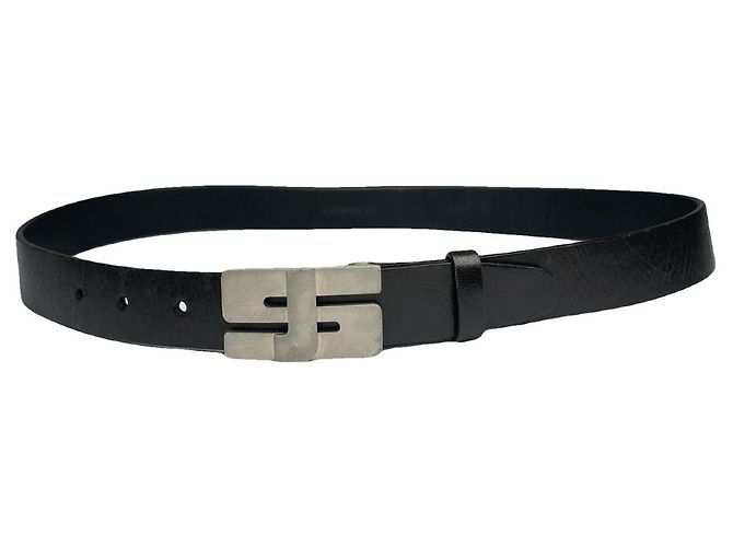 Jil Sander schwarze Leder-Gürtel