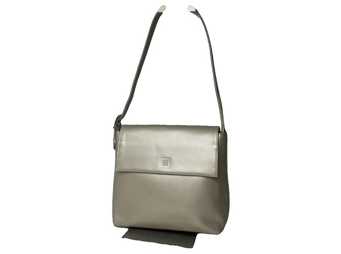 Bolsa de couro prateado Givenchy 4G Prata